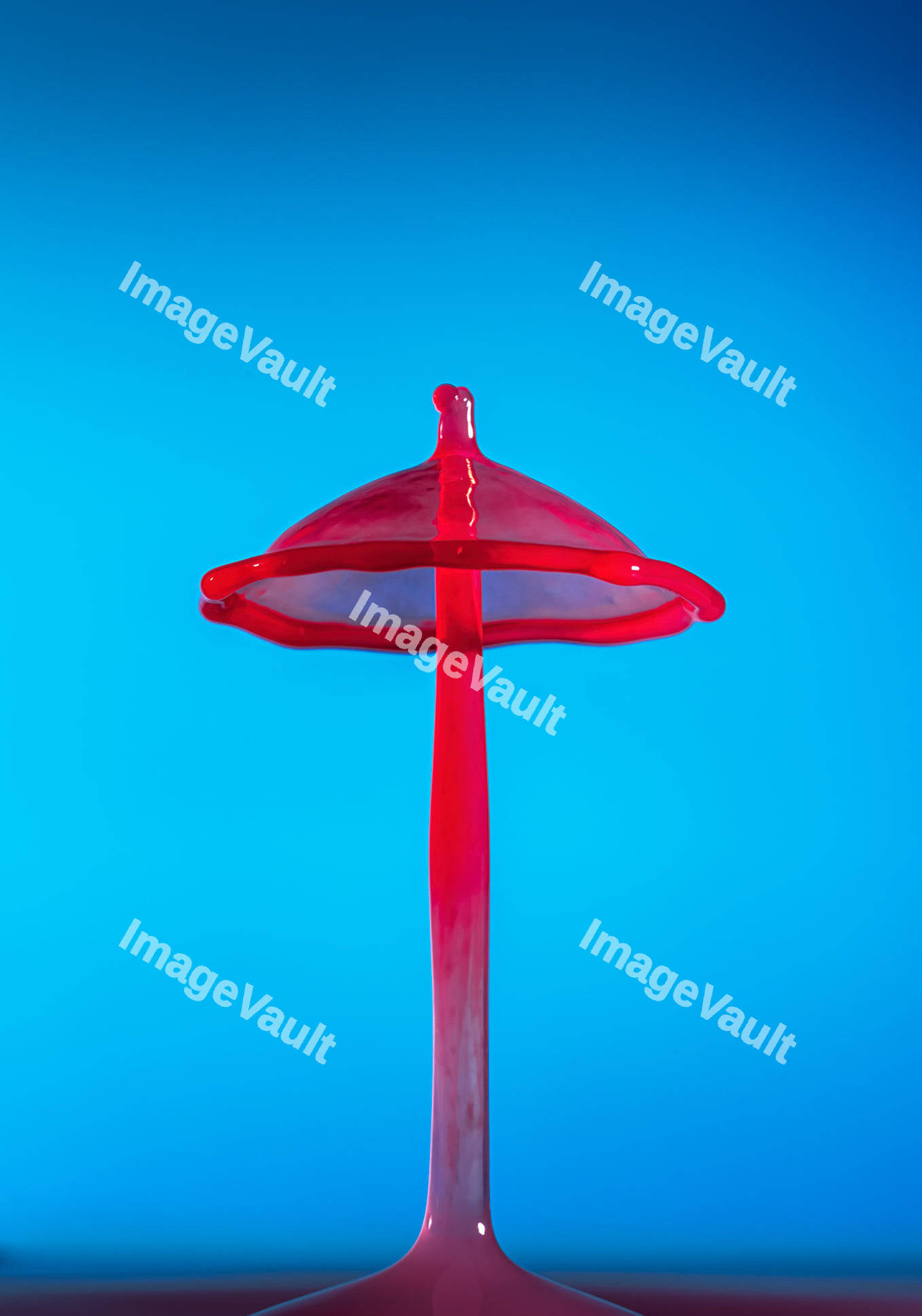 Red glass art